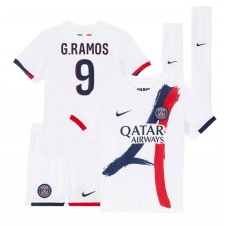 Paris Saint-Germain Goncalo Ramos #9 Bortaställ Barn 2024-25 Korta ärmar (+ Korta byxor)